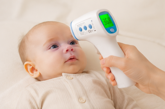 3-in-1 Digital Touchless Forehead Thermometer | LCD Display & Fever Alarm