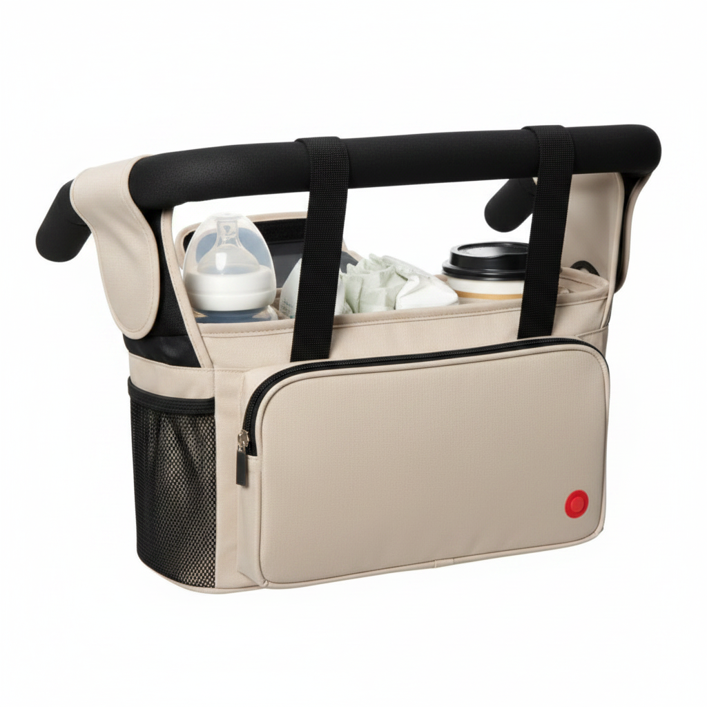 Portable stroller hanging bag back view